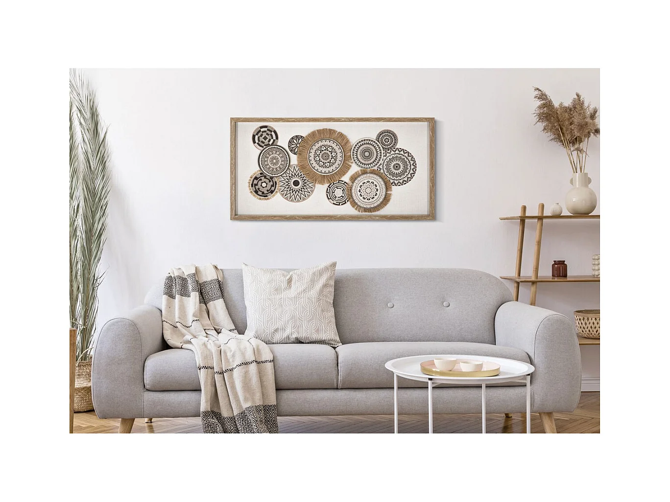 Impression sur Toile Cercles 32, Marron, 70x2,8x35 cm, Seven Design