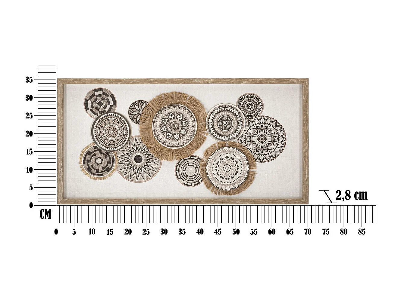 Impression sur Toile Cercles 32, Marron, 70x2,8x35 cm, Seven Design