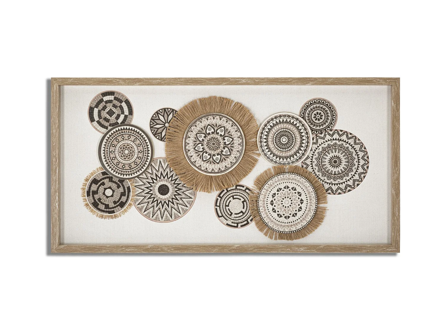 Impression sur Toile Cercles 32, Marron, 70x2,8x35 cm, Epikasa