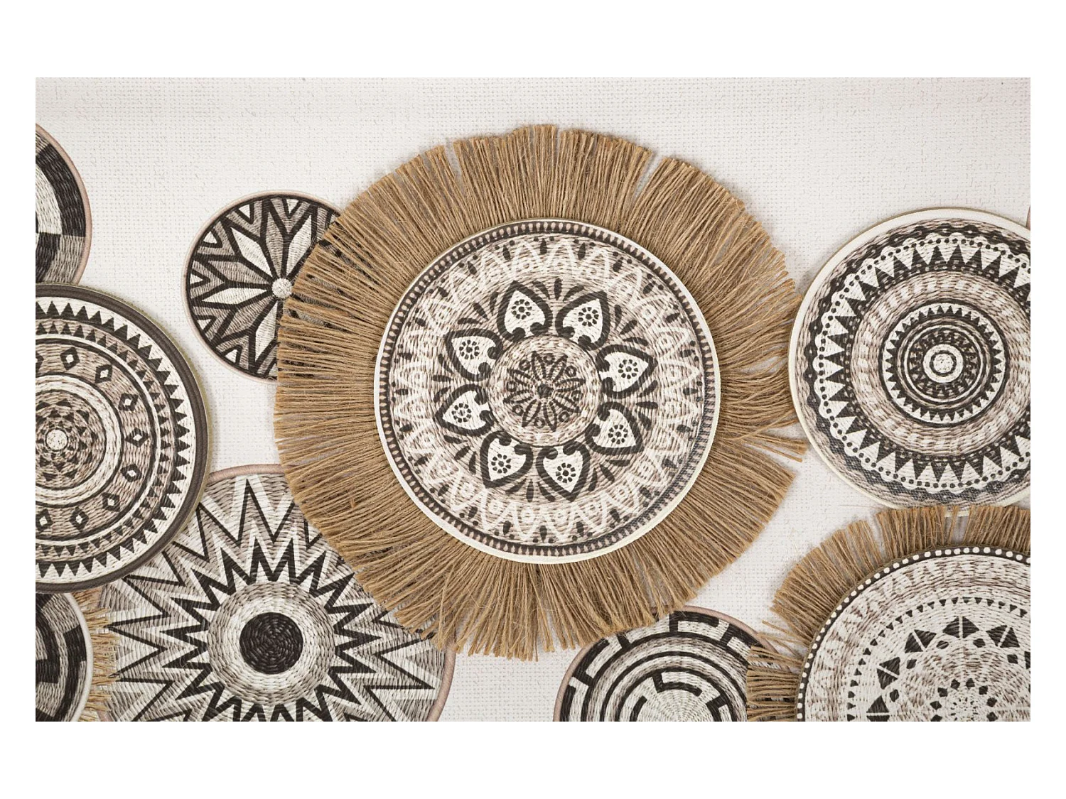 Afdrukken op Canvas Cirkels 32, Bruin, 70x2,8x35 cm, Epikasa