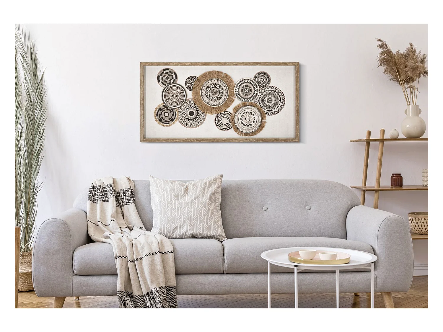 Afdrukken op Canvas Cirkels 32, Bruin, 70x2,8x35 cm, Epikasa