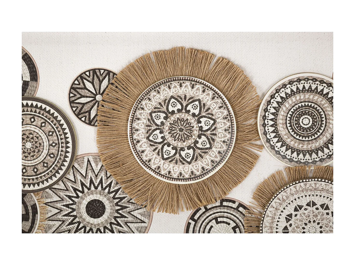 Afdrukken op Canvas Cirkels 32, Bruin, 70x2,8x35 cm, Seven Design