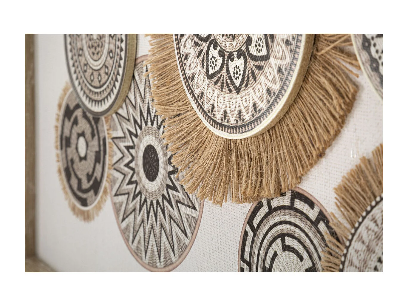 Afdrukken op Canvas Cirkels 32, Bruin, 70x2,8x35 cm, Seven Design