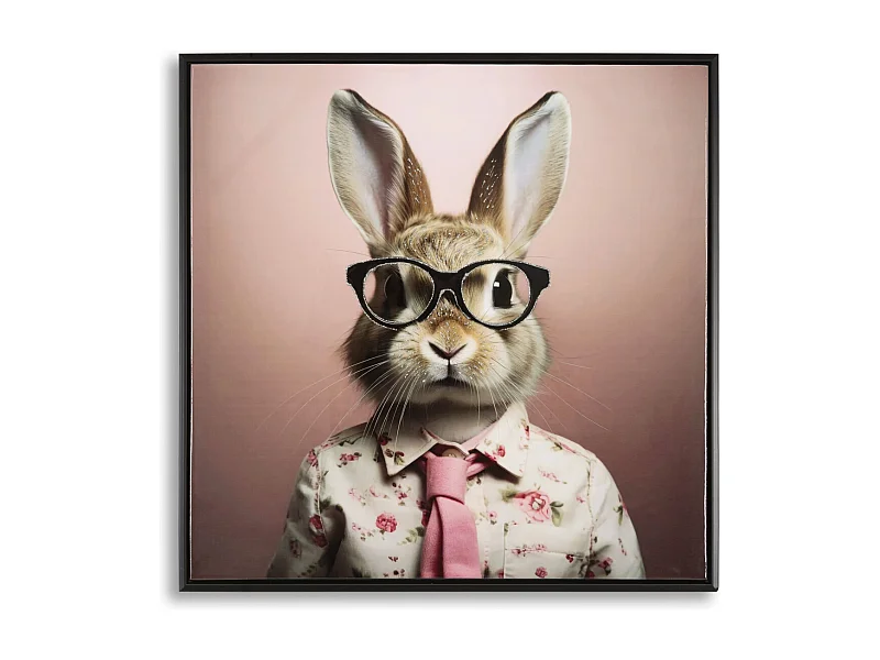 Impression sur Toile Lapin 3, Multicouleur, 62,5x2,8x62,5 cm, Seven Design