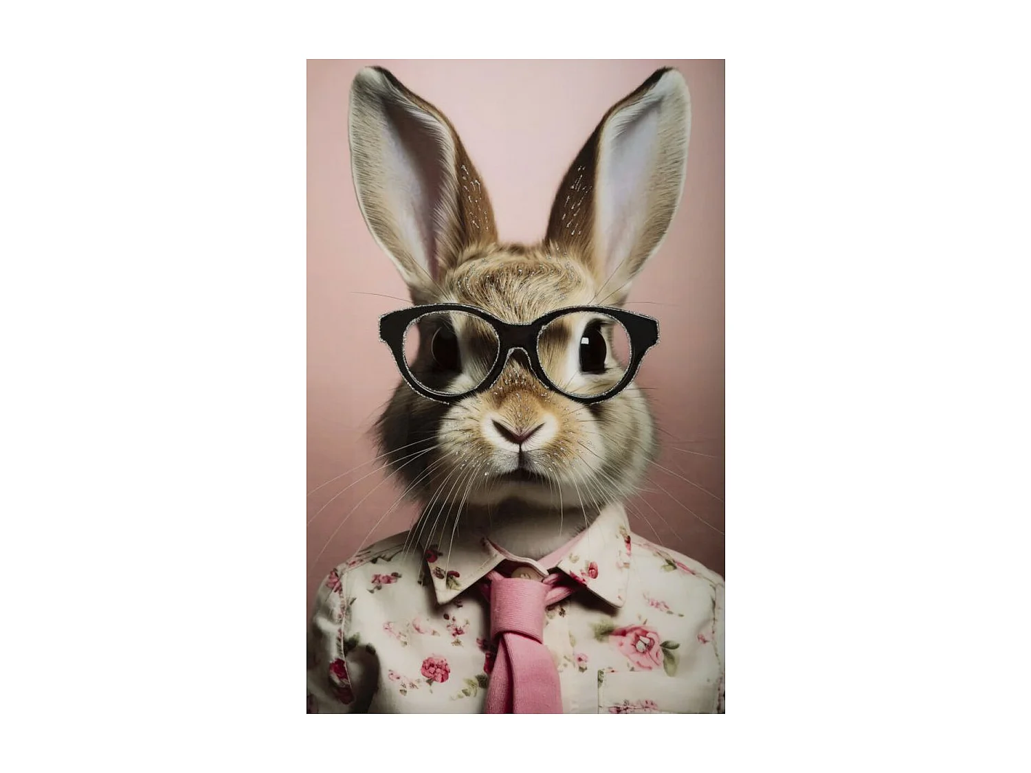 Impression sur Toile Lapin 3, Multicouleur, 62,5x2,8x62,5 cm, Seven Design