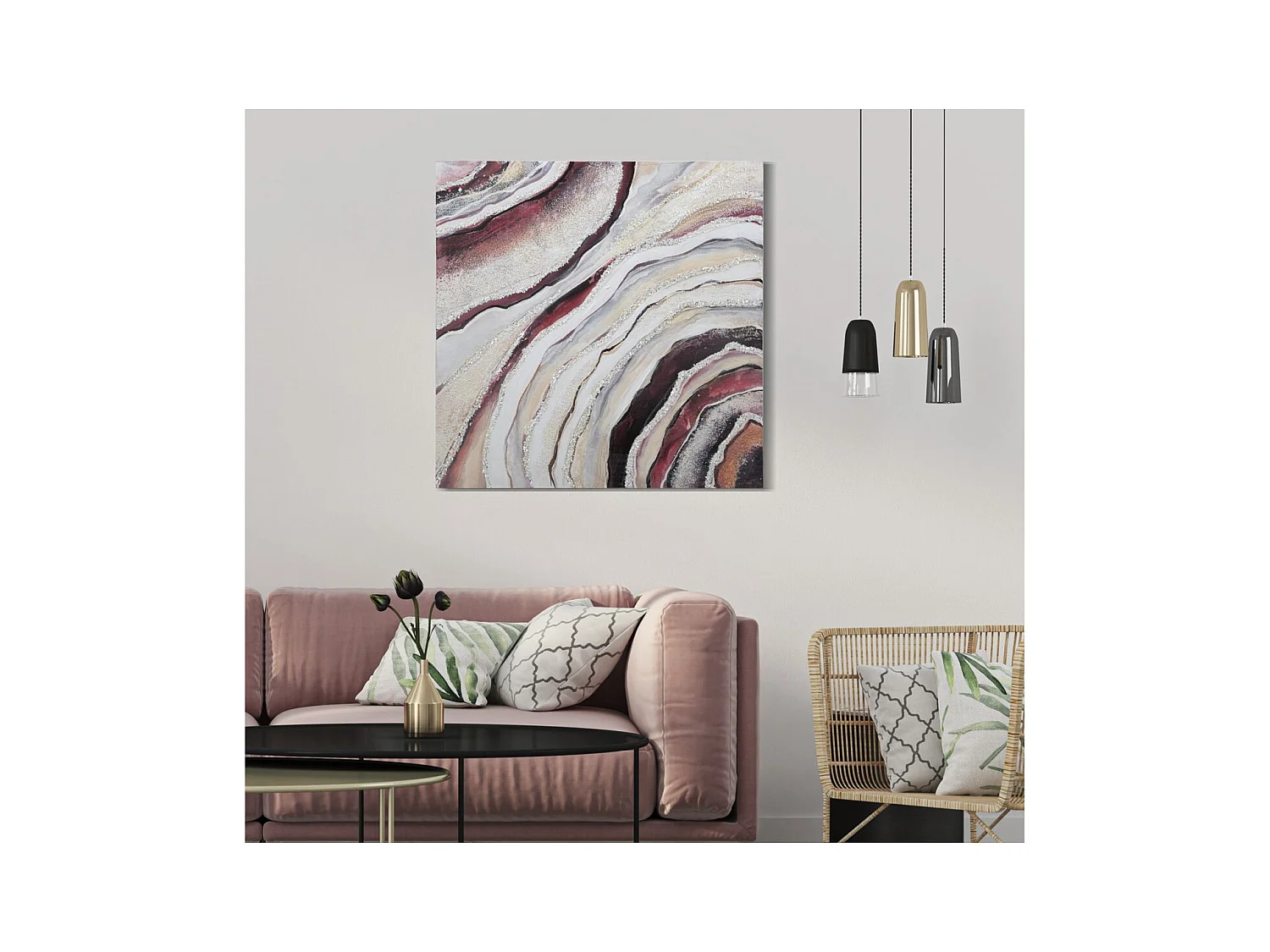 Impression sur Toile Marbre 8, Multicouleur, 80x2,8x80 cm, Seven Design