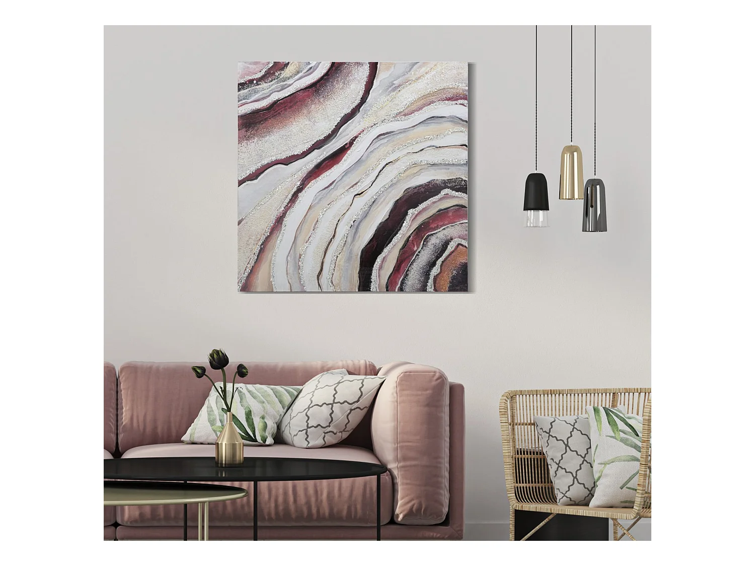 Afdrukken op Canvas Marmer 8, Veelkleurig, 80x2,8x80 cm, Epikasa