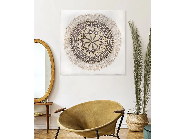 Stampa su Tela Cerchi 28, Marrone, 100x2,8x100 cm, Epikasa