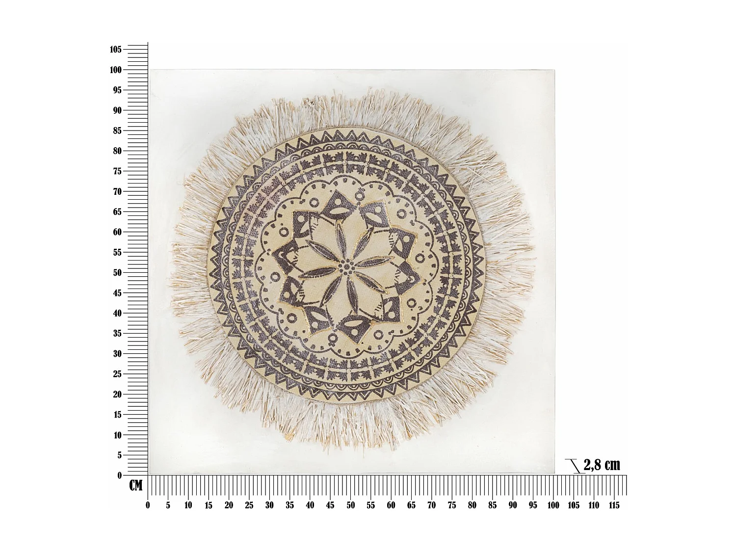 Stampa su Tela Cerchi 28, Marrone, 100x2,8x100 cm, Epikasa