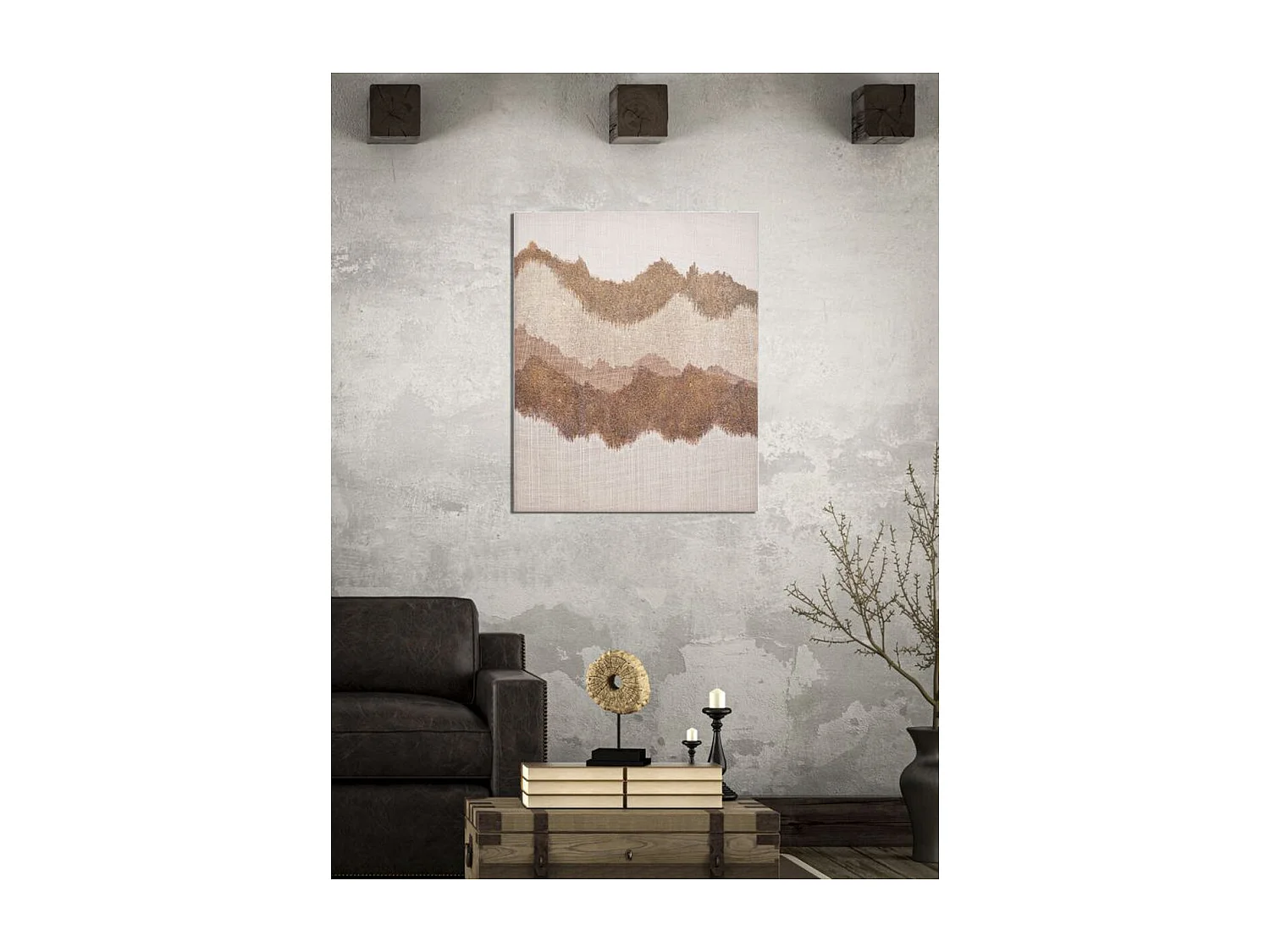 Impression sur Toile Montagnes 1, Multicouleur, 80x3,7x100 cm, Seven Design