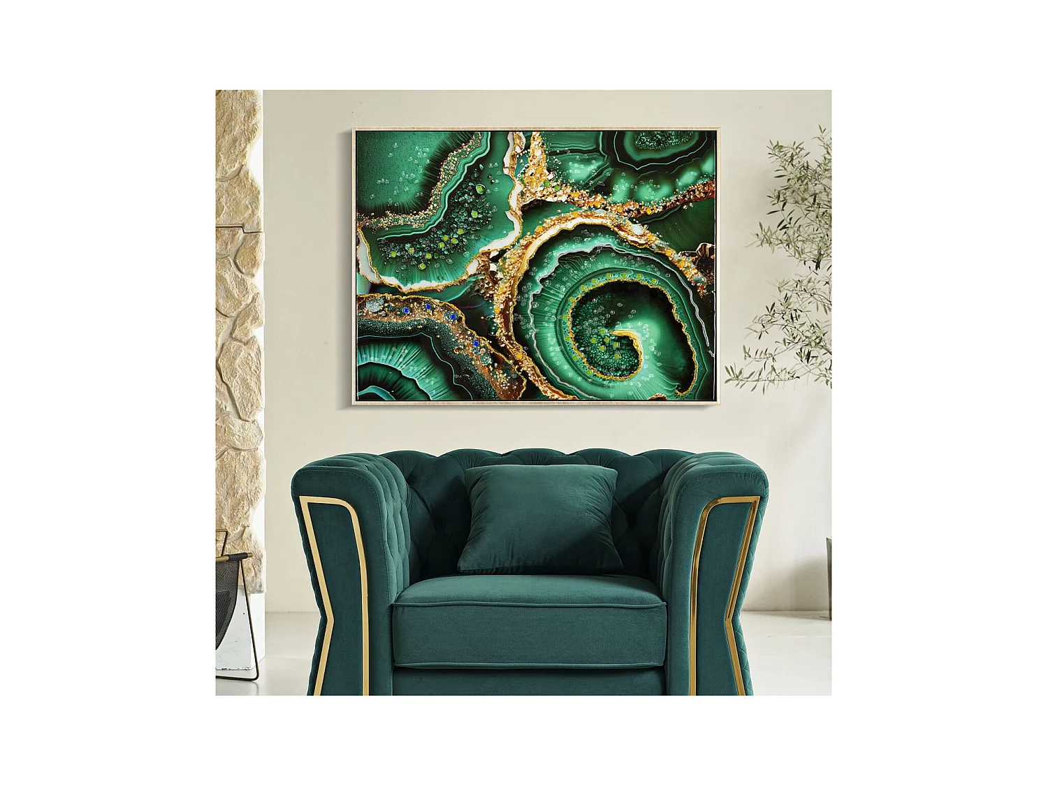 Impression sur Toile Marbre 11, Multicouleur, 82x4x62 cm, Seven Design