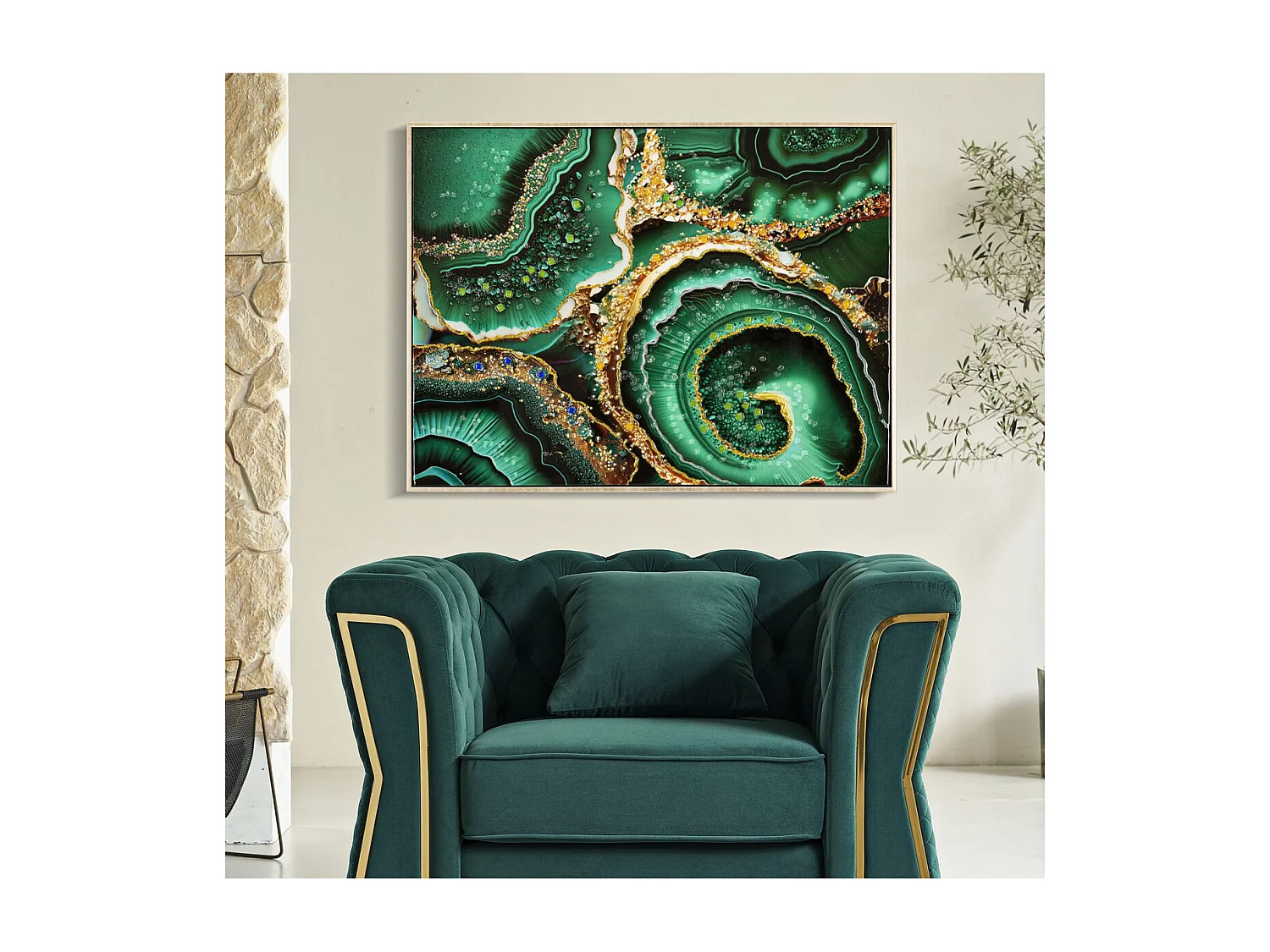 Afdrukken op Canvas Marmer 11, Veelkleurig, 82x4x62 cm, Seven Design