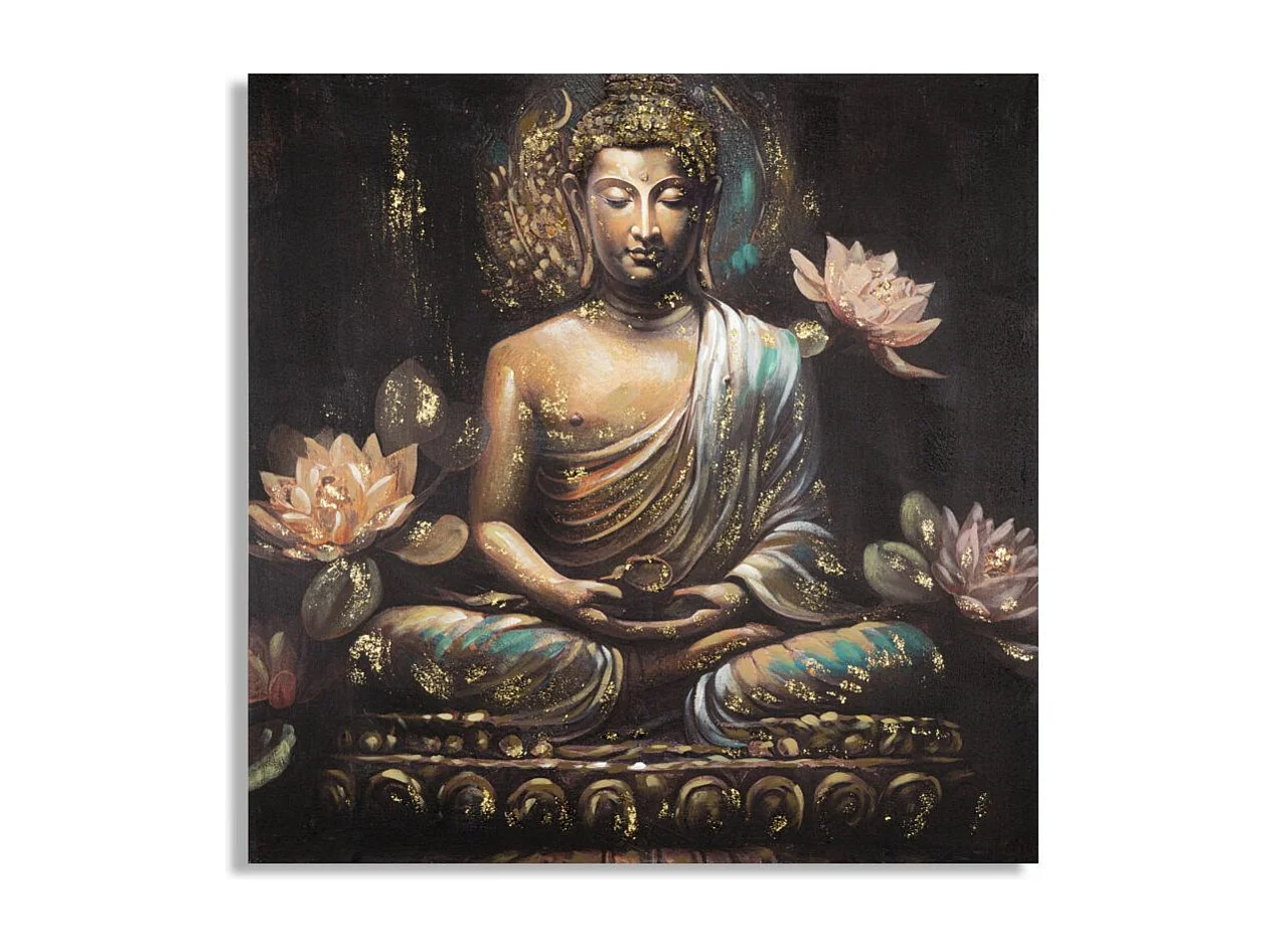 Stampa su Tela Buddah 3, Multicolore, 100x3x100 cm, Epikasa