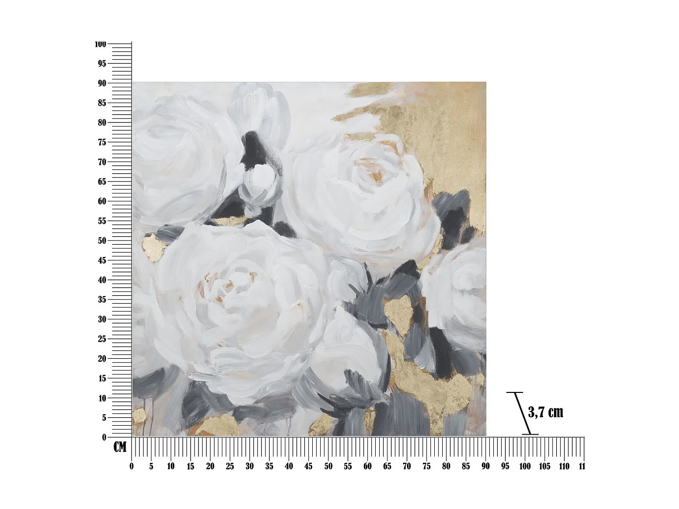 Impression sur Toile Fleurs 63, Multicouleur, 90x3,7x90 cm, Seven Design
