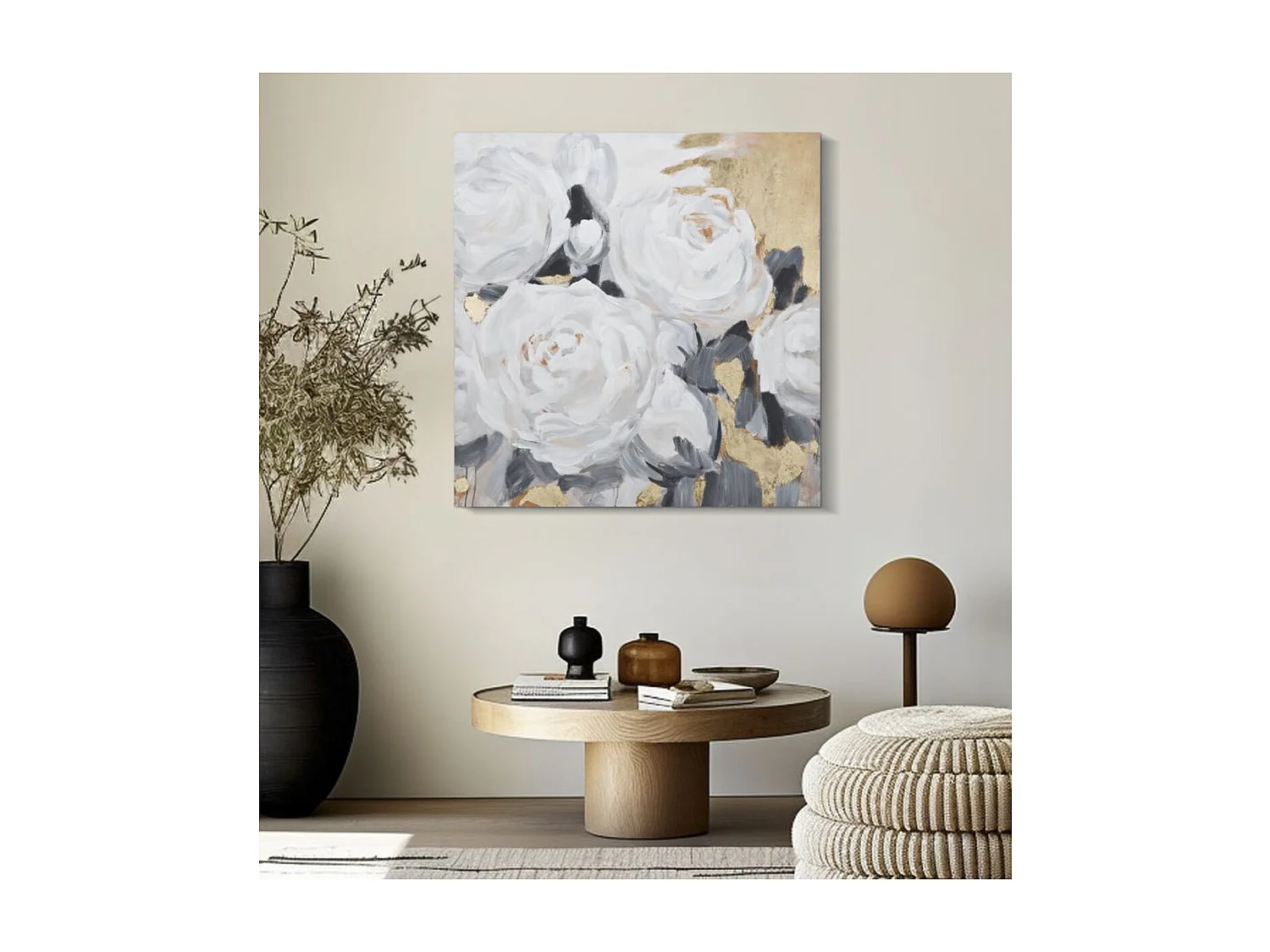 Impression sur Toile Fleurs 63, Multicouleur, 90x3,7x90 cm, Seven Design