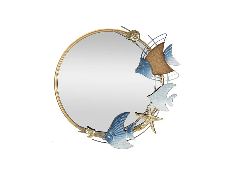 Miroir avec Cadre Poisson 12, Multicouleur, 68x5x67 cm, Seven Design