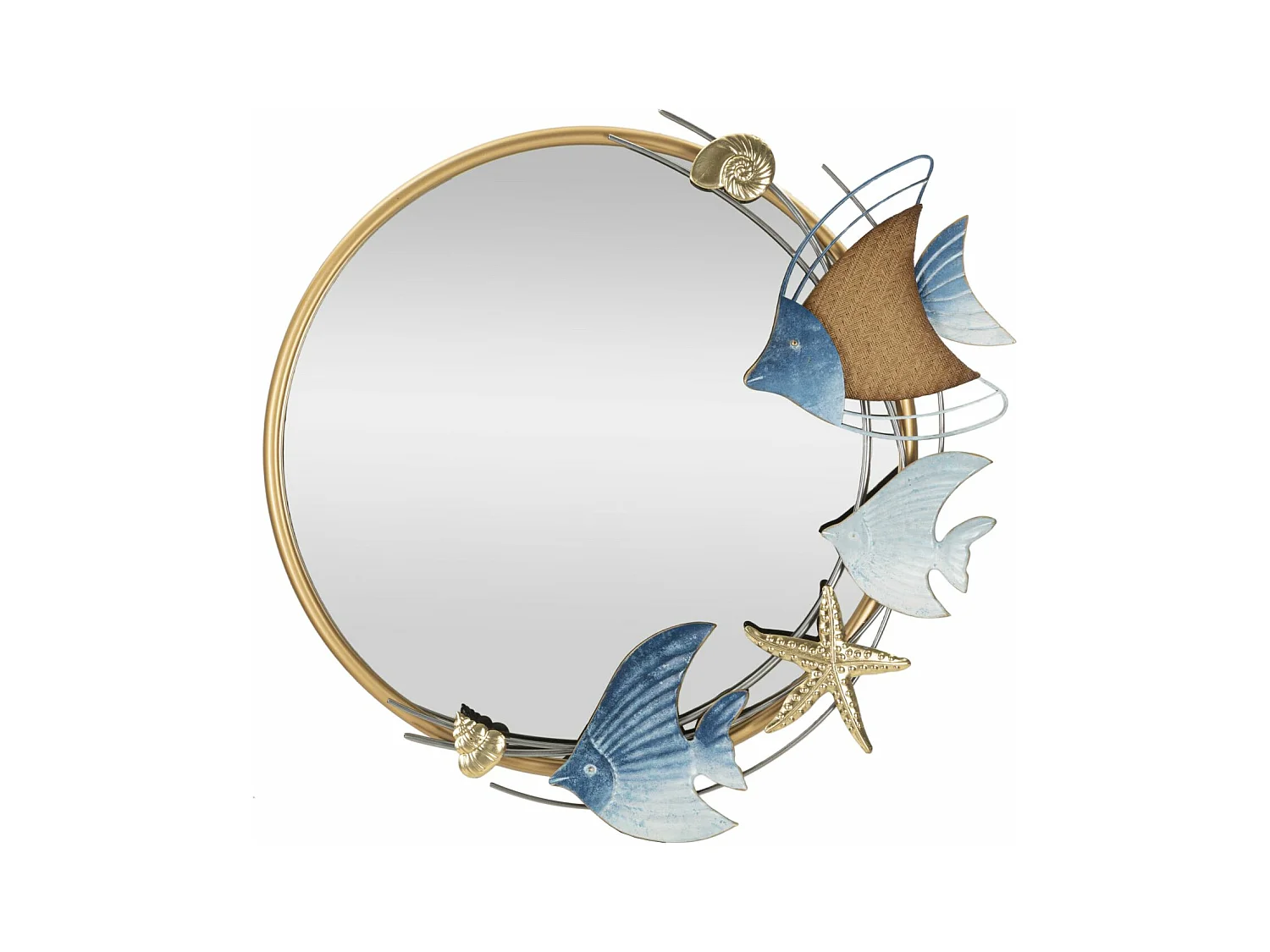 Miroir avec Cadre Poisson 12, Multicouleur, 68x5x67 cm, Epikasa