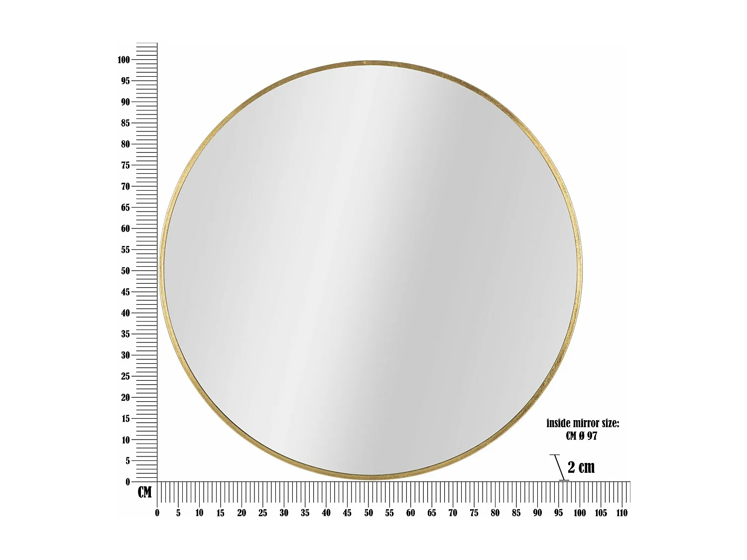 Specchio con Cornice MF484, Oro, 100x2x100 cm, Seven Design