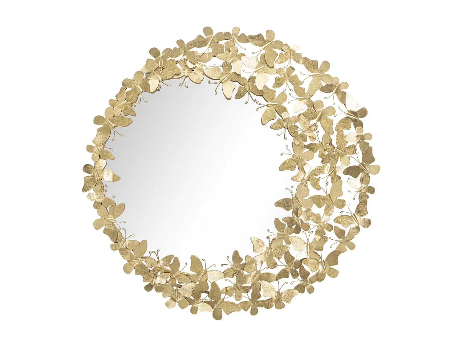 Miroir avec Cadre Papillon 31, Or, 81,5x3,5x81,5 cm, Seven Design