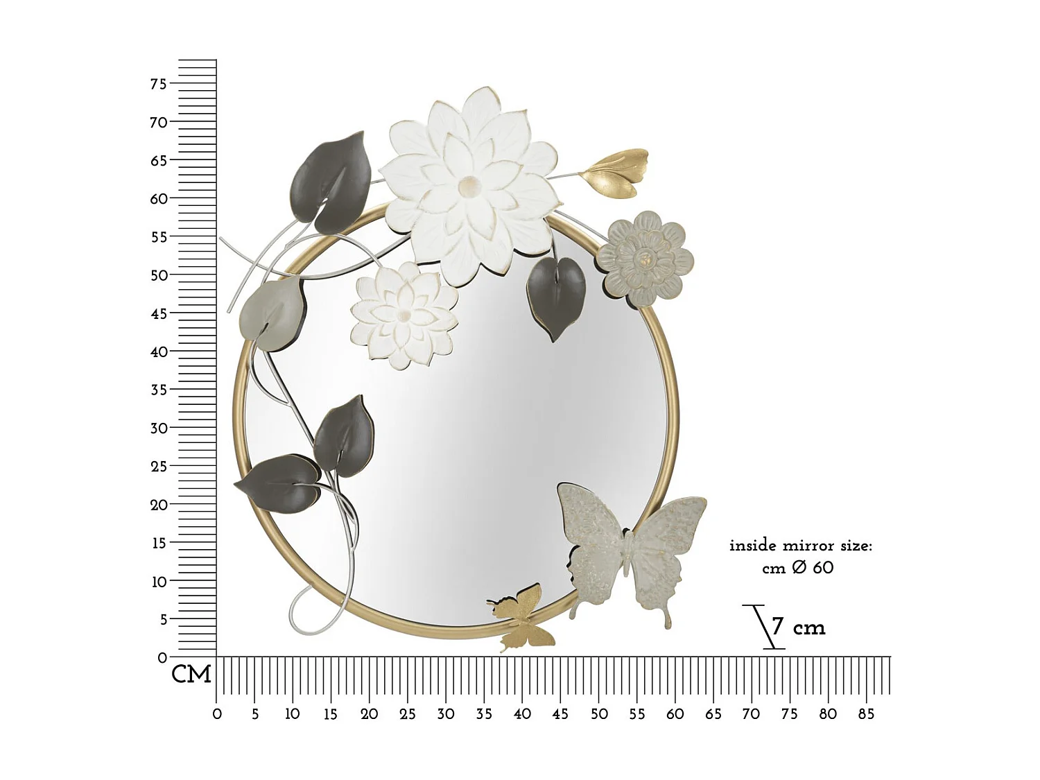 Lustro w Ramie Geometryczny 16, Wielokolorowy, 74,9x7x66 cm, Seven Design