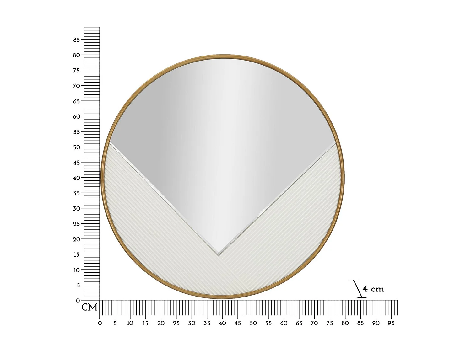 Miroir avec Cadre MF486, Blanc, 80x4x80 cm, Seven Design