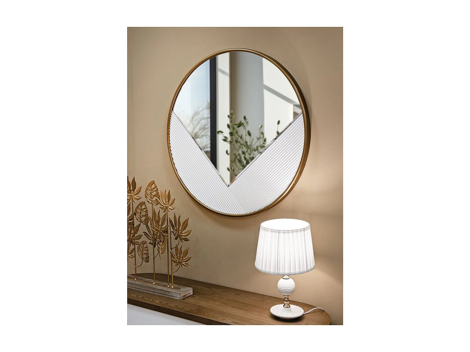 Lustro w Ramie MF486, Biały, 80x4x80 cm, Seven Design