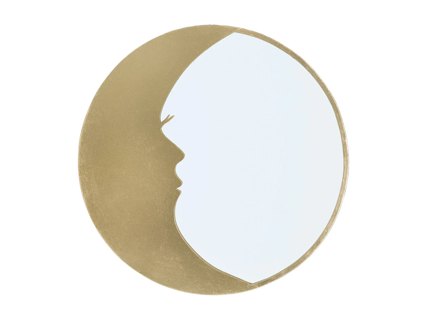 Miroir avec Cadre Lune 1, Or, 72,5x3x72,5 cm, Seven Design