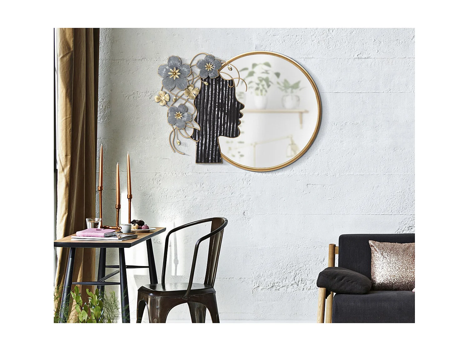 Miroir avec Cadre Visage 10, Multicouleur, 81,9x7x61 cm, Seven Design