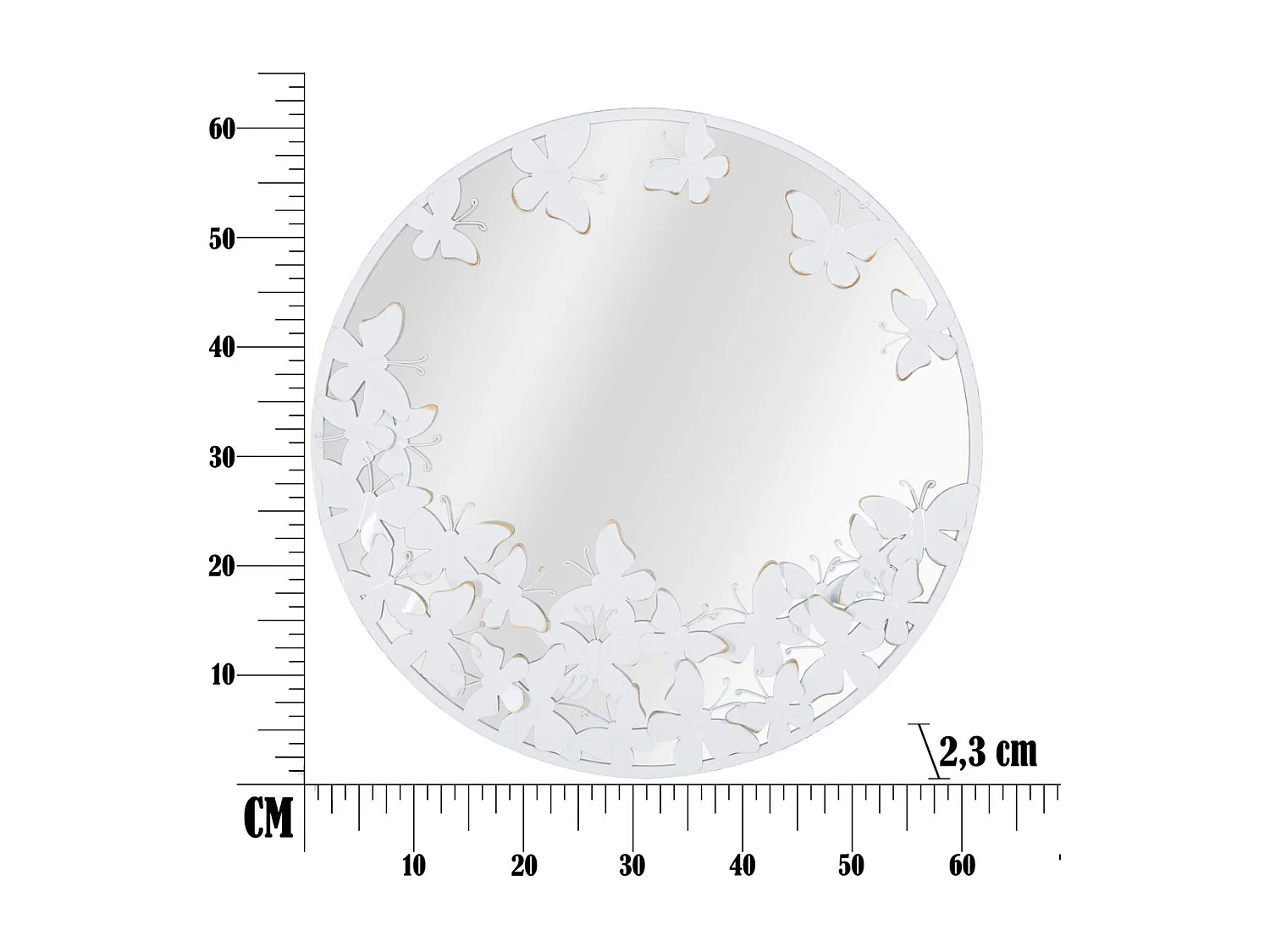 Espelho com Moldura MF491, Branco, 62,5x2,3x62,5 cm, Seven Design