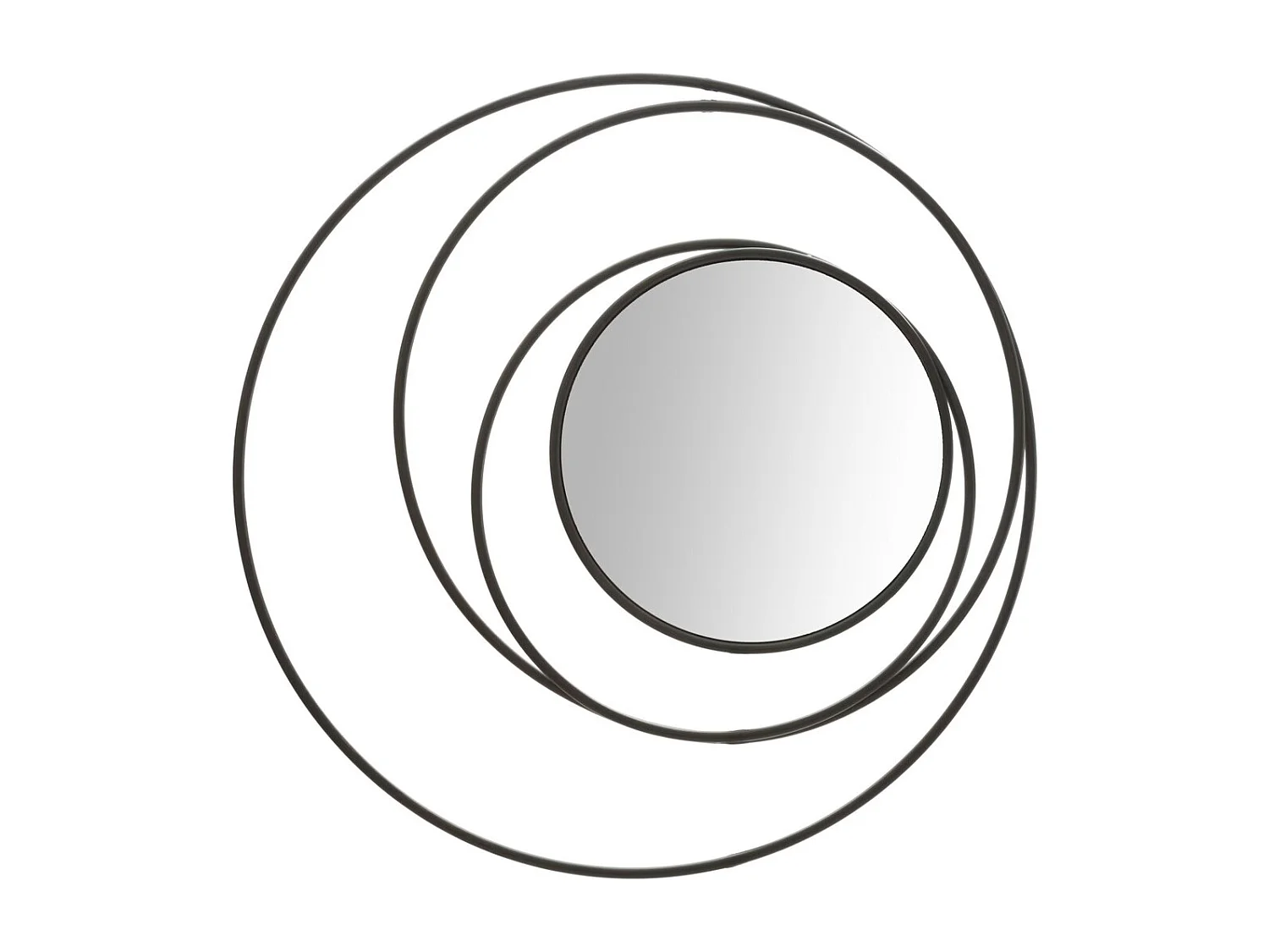 Miroir avec Cadre Papillon 33, Noir, 80x3x80 cm, Seven Design