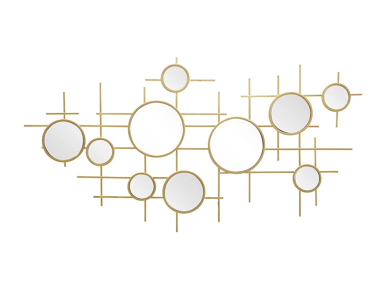 Miroir avec Cadre Cercles 27, Or, 117x4,5x61 cm, Seven Design