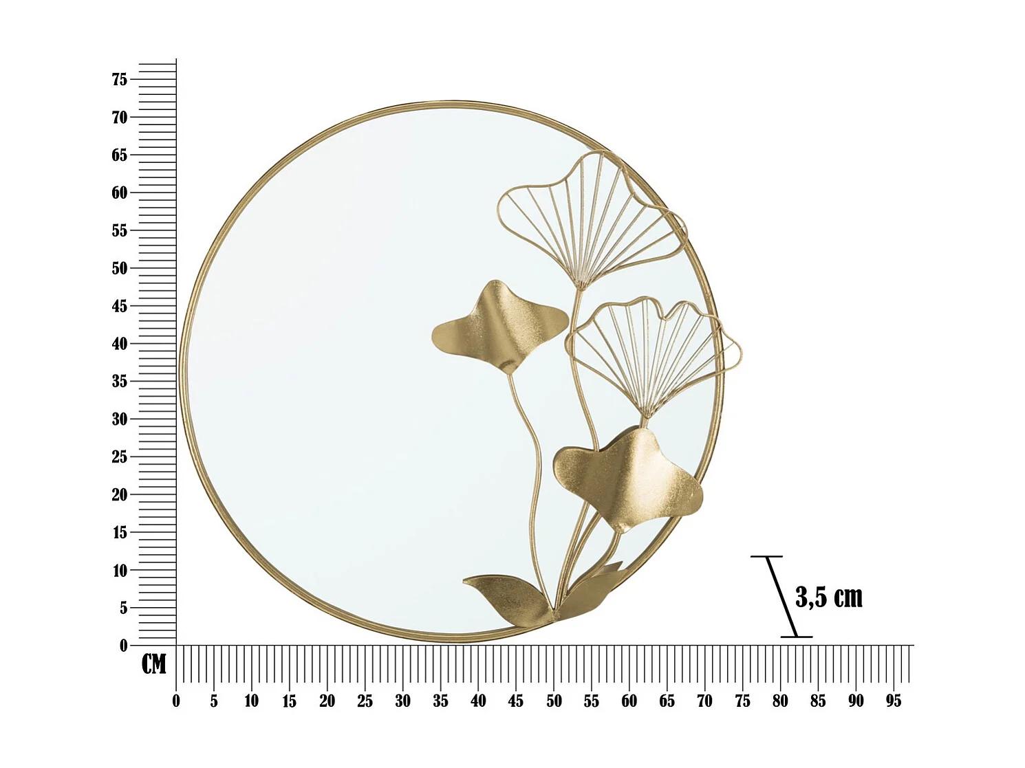 Ingelijste Spiegel MF490, Goud, 75x3,5x72 cm, Seven Design