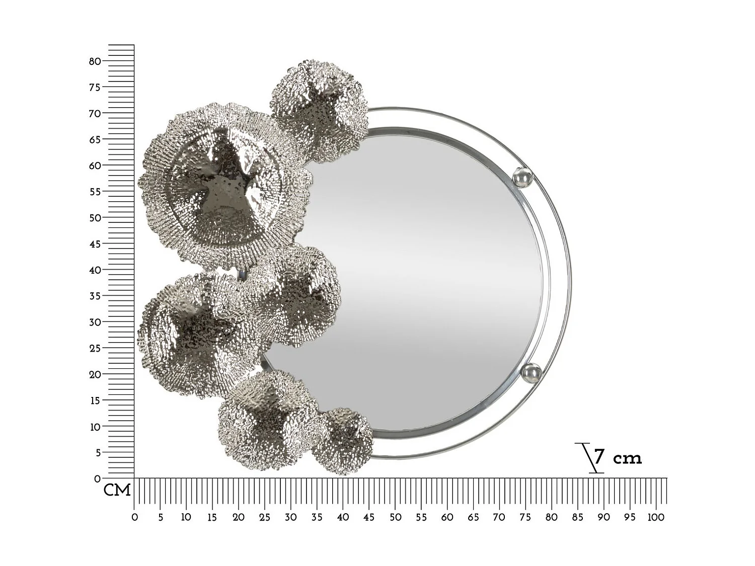 Miroir avec Cadre MF506, Argent, 85x7x80,6 cm, Seven Design