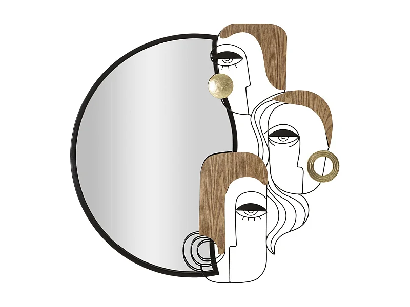 Miroir avec Cadre MF493, Marron, 83x80x80 cm, Seven Design