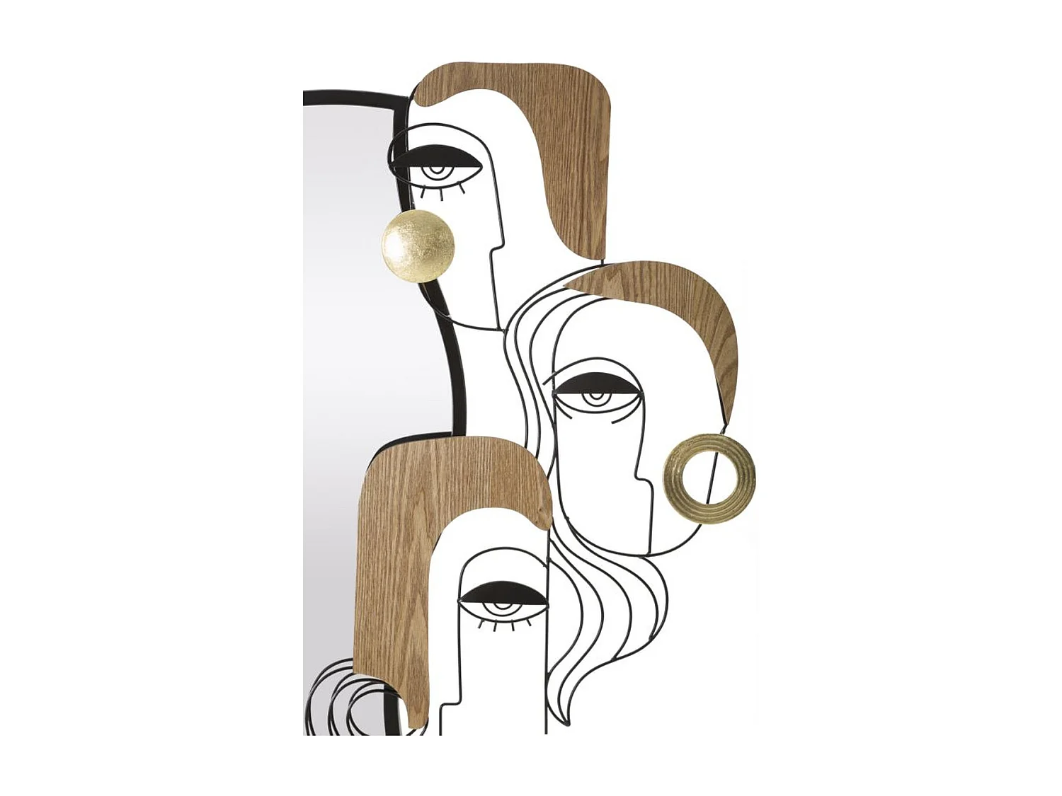 Miroir avec Cadre MF493, Marron, 83x80x80 cm, Seven Design