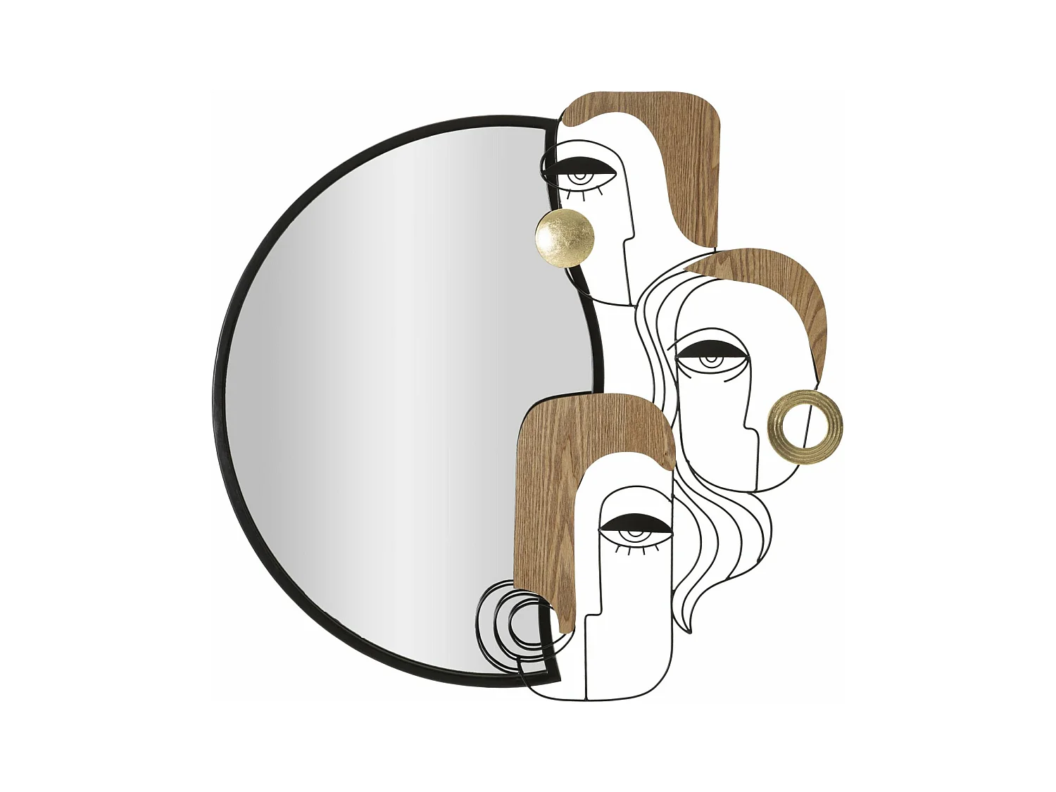 Miroir avec Cadre MF493, Marron, 83x80x80 cm, Epikasa