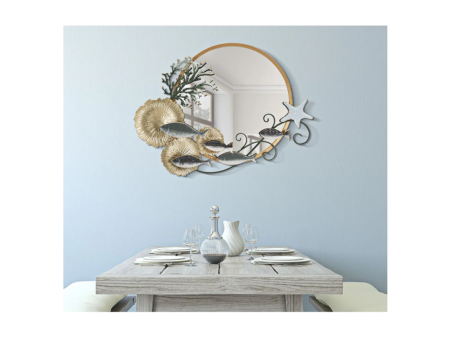 Miroir avec Cadre MF496, Multicouleur, 88,9x7,6x65,4 cm, Seven Design