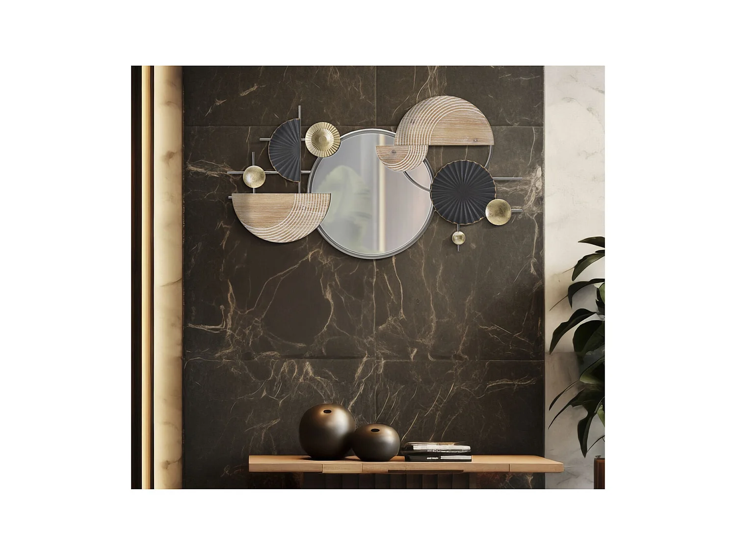 Miroir avec Cadre Géométrique 18, Multicouleur, 90,2x5,1x50,2 cm, Seven Design