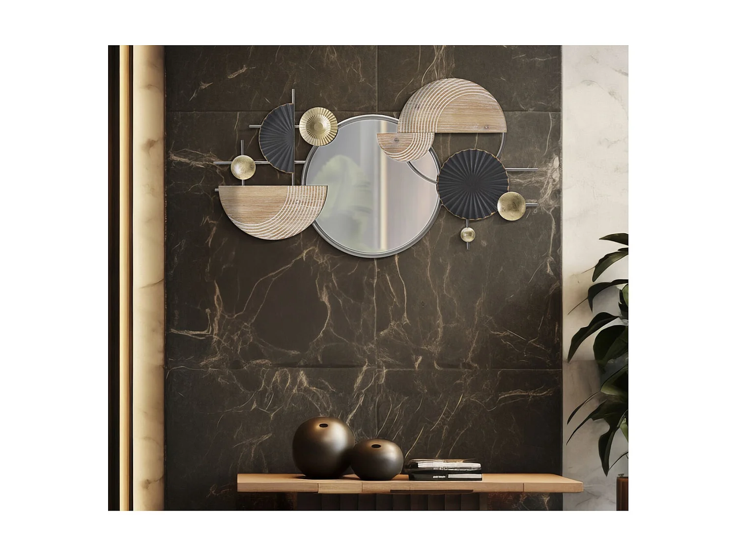 Lustro w Ramie Geometryczny 18, Wielokolorowy, 90,2x5,1x50,2 cm, Seven Design