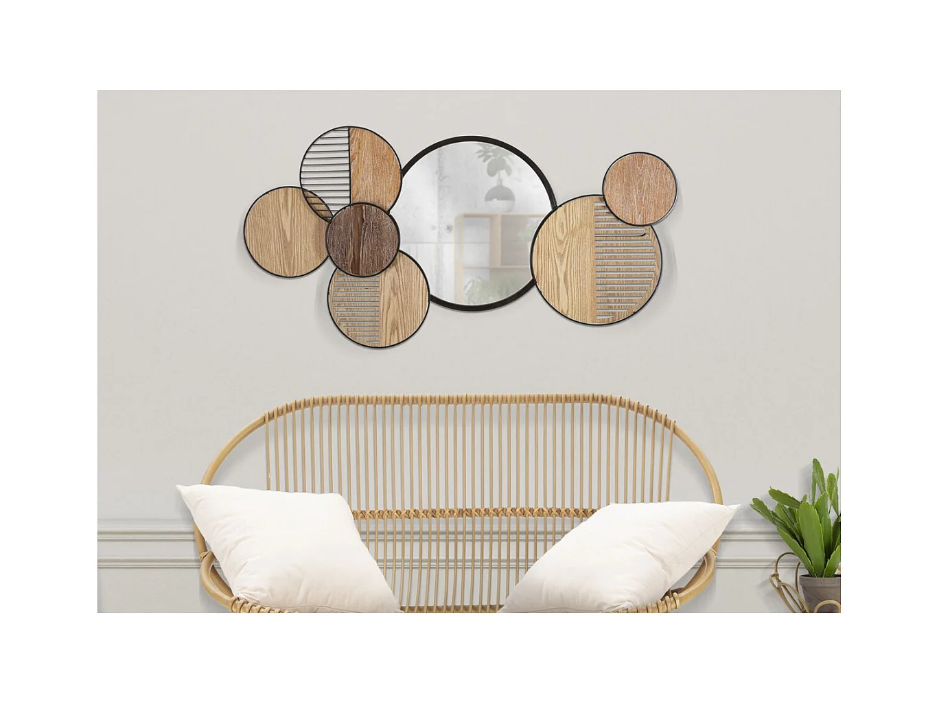 Miroir avec Cadre Géométrique 15, Multicouleur, 123,2x4,4x63,5 cm, Seven Design