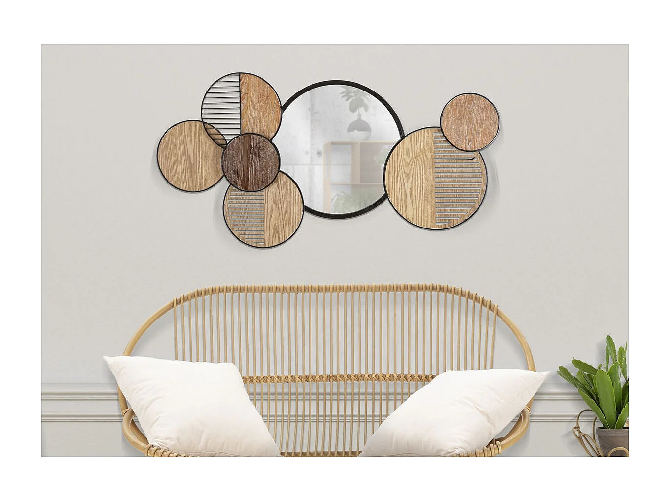 Lustro w Ramie Geometryczny 15, Wielokolorowy, 123,2x4,4x63,5 cm, Seven Design