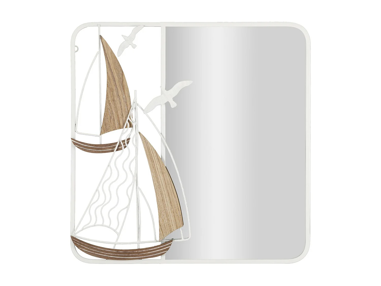 Lustro w Ramie MF498, Biały, 60x4,4x60 cm, Seven Design