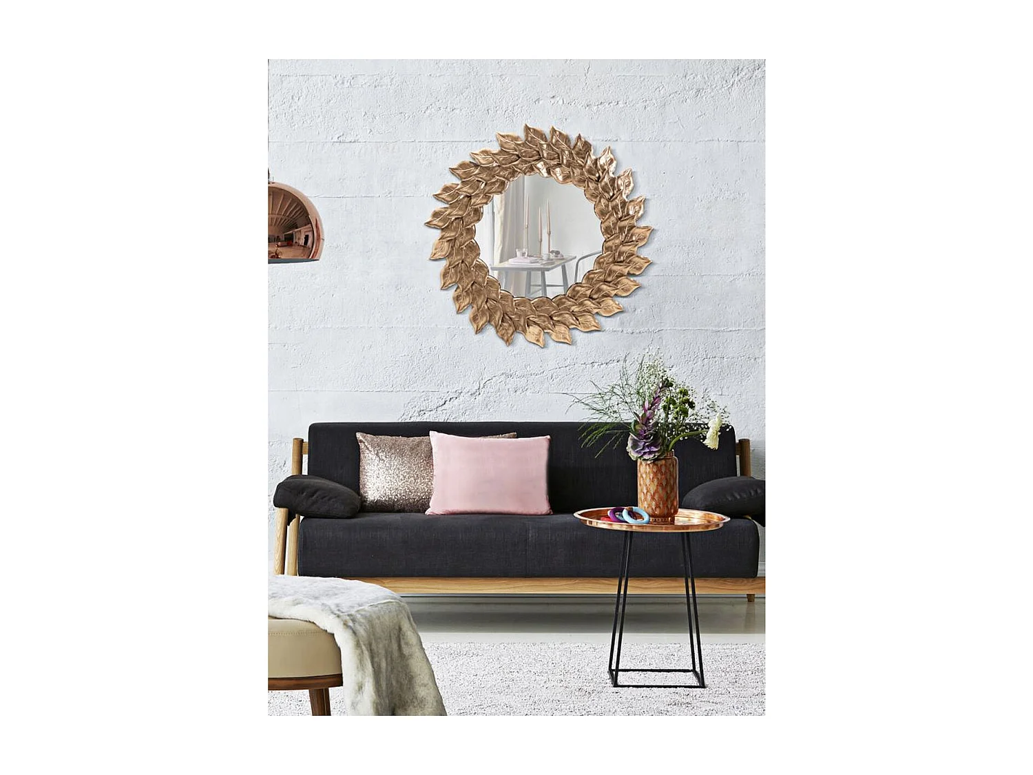 Lustro w Ramie MF494, Miedź, 73x5x73 cm, Seven Design