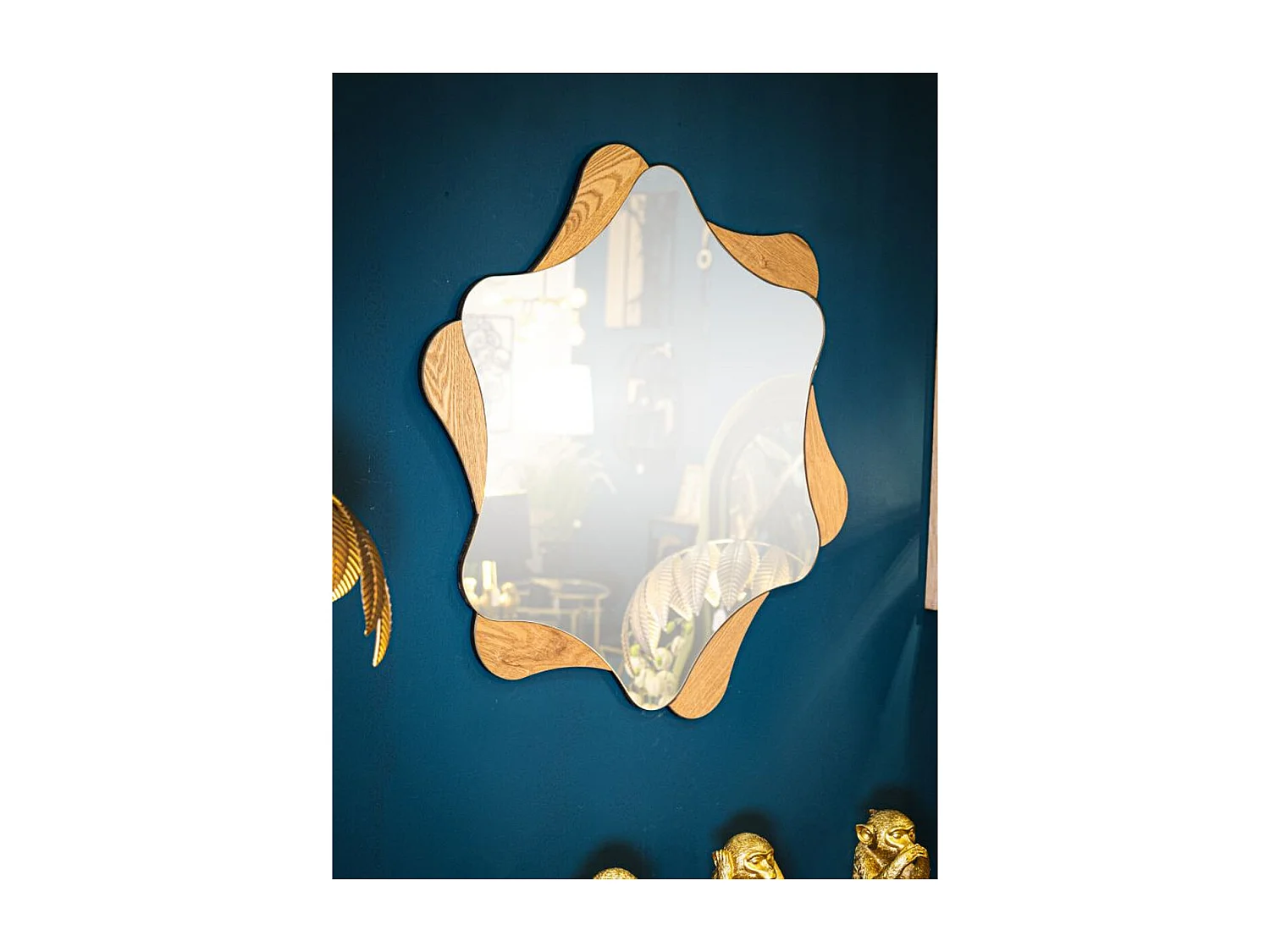 Miroir avec Cadre MF482, Marron, 80x1x80 cm, Seven Design
