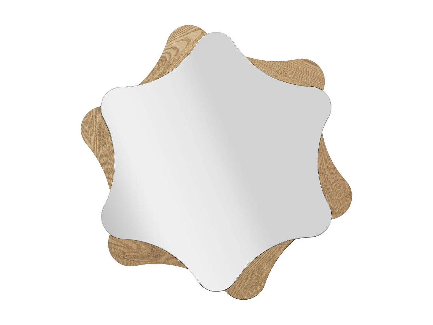 Lustro w Ramie MF482, Brązowy, 80x1x80 cm, Seven Design