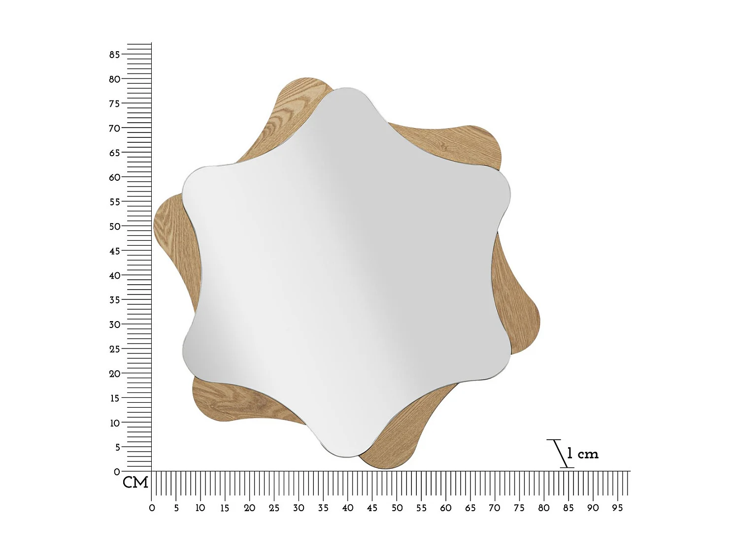 Lustro w Ramie MF482, Brązowy, 80x1x80 cm, Seven Design