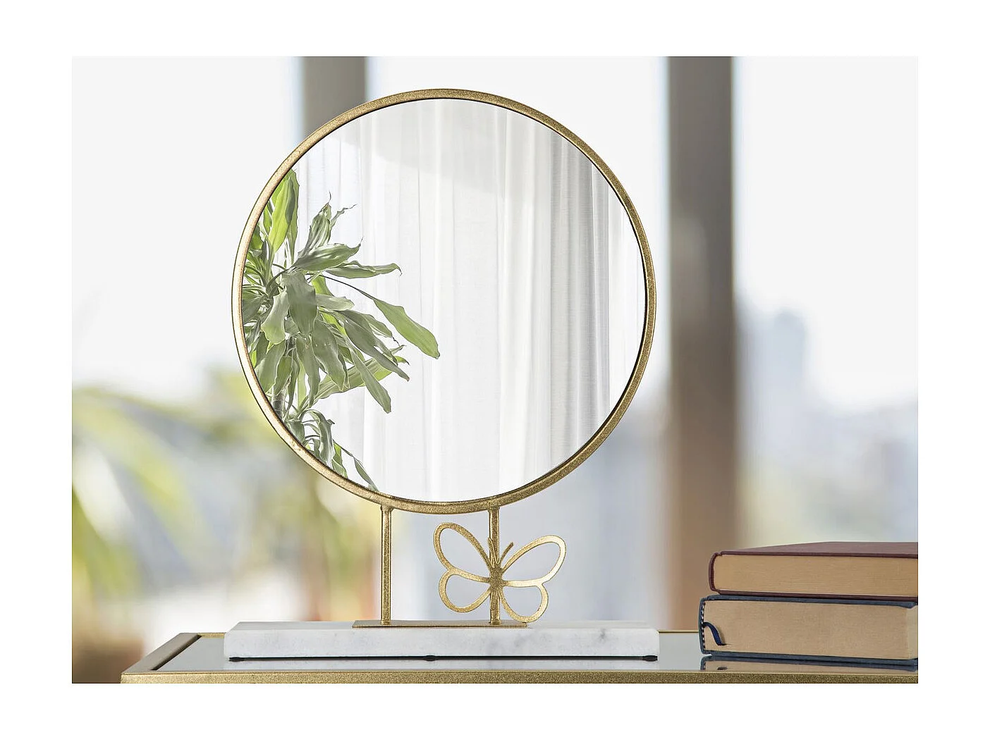 Miroir avec Cadre MF504, Or, 30x9x39,5 cm, Seven Design