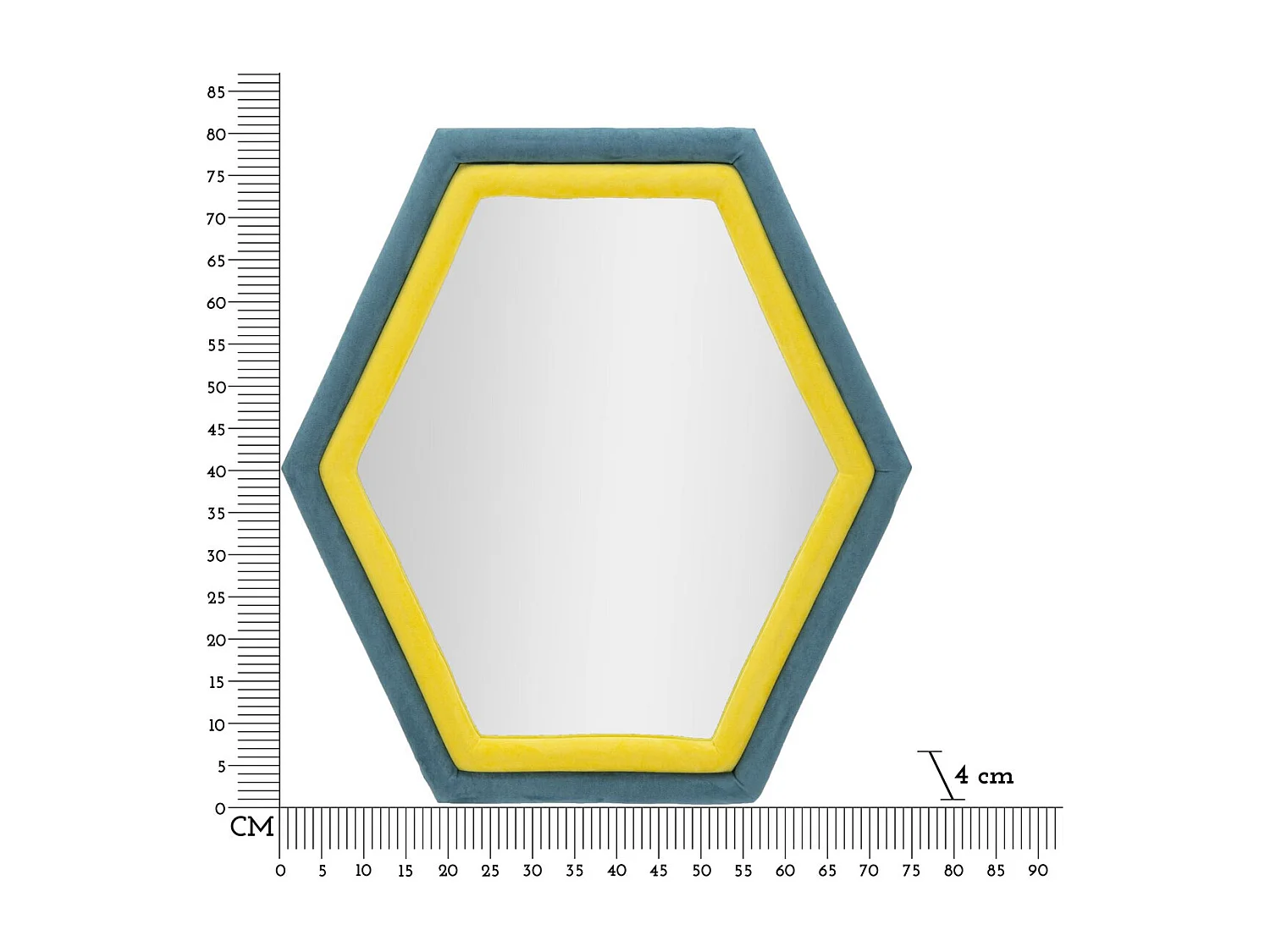 Lustro w Ramie Hexagon, Wielokolorowy, 75x4x80 cm, Seven Design