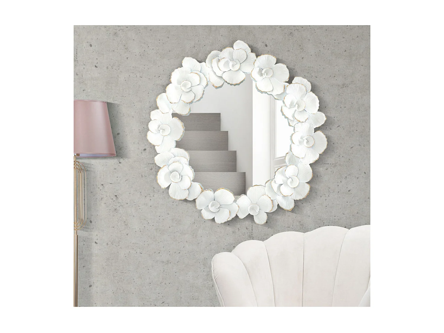 Miroir avec Cadre MF489, Blanc, 82x2,6x85,5 cm, Seven Design