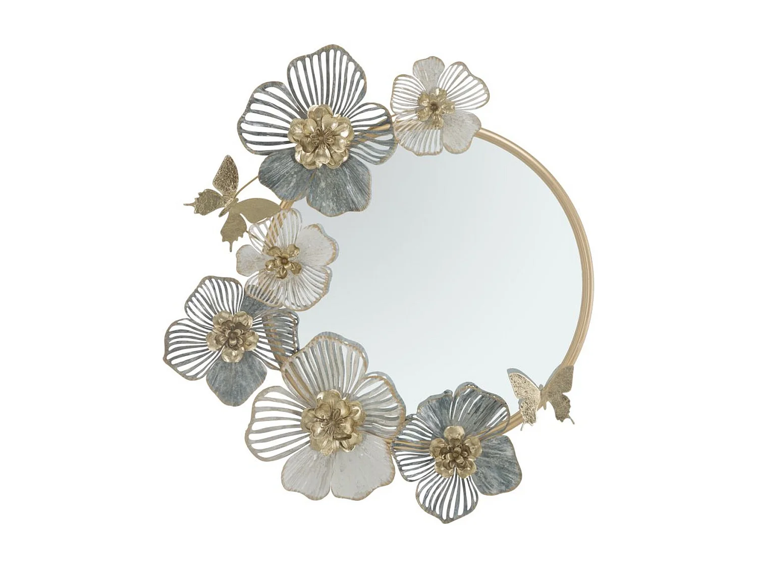 Miroir avec Cadre Fleurs 59, Multicouleur, 63x6,4x70,5 cm, Seven Design